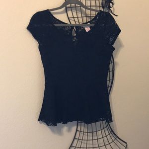 Black peplum blouse